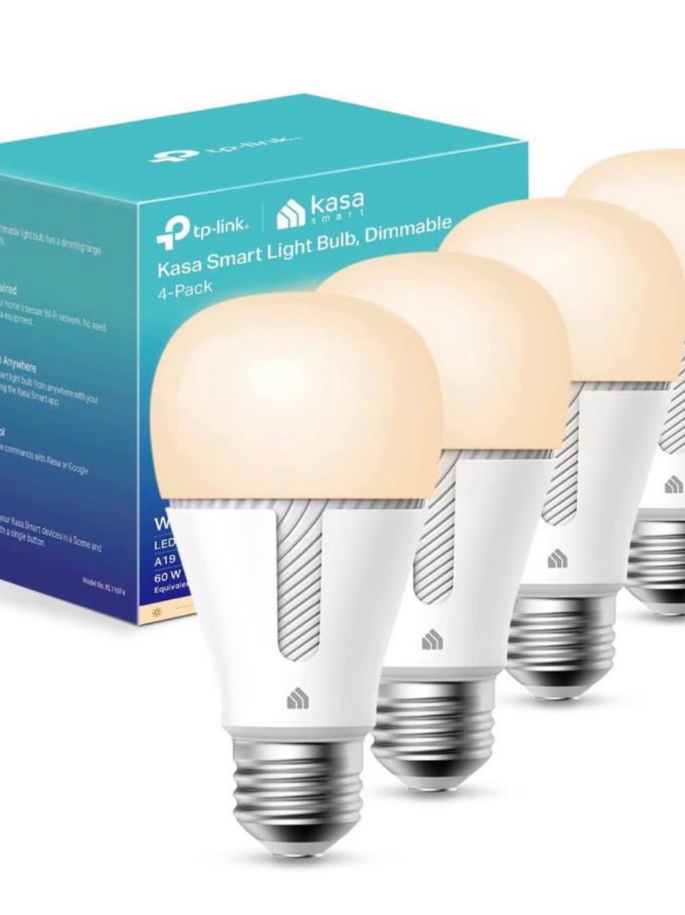 TP-Link Kasa Smart Light Bulbs - White and Warm Cream (4-Pack)